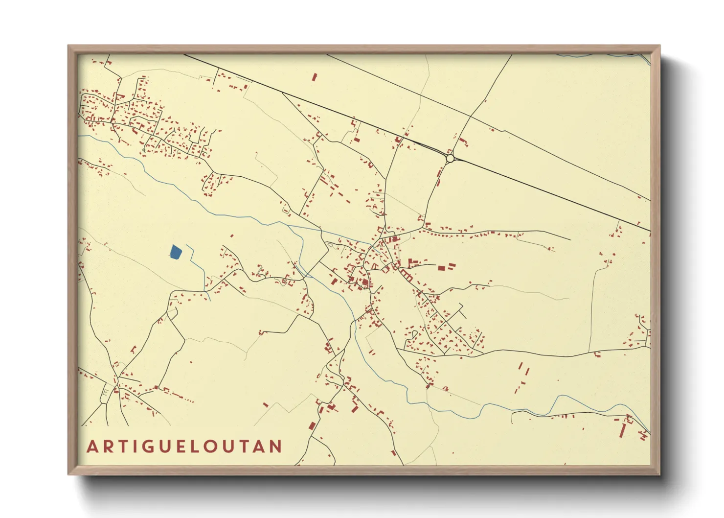 Une affiche de carte sur Artigueloutan
