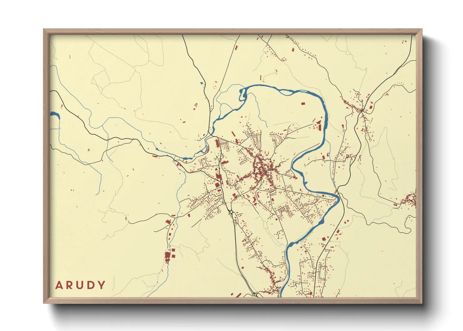 Une affiche de carte sur Arudy