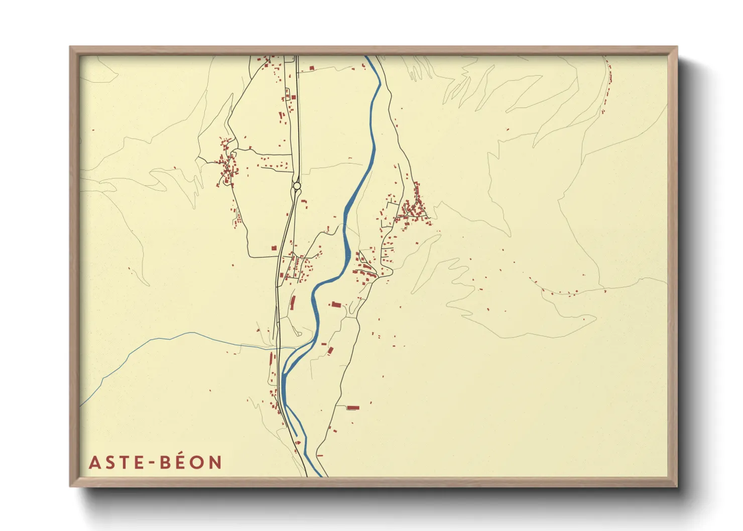 Une affiche de carte sur Aste-Béon