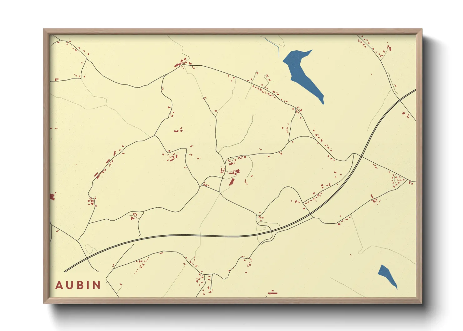 Une affiche de carte sur Aubin