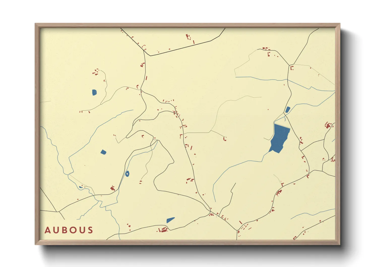 Une affiche de carte sur Aubous