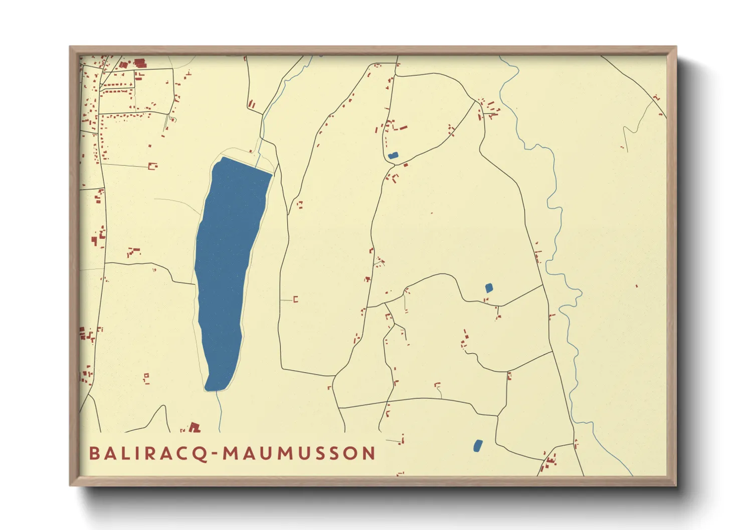 Une affiche de carte sur Baliracq-Maumusson