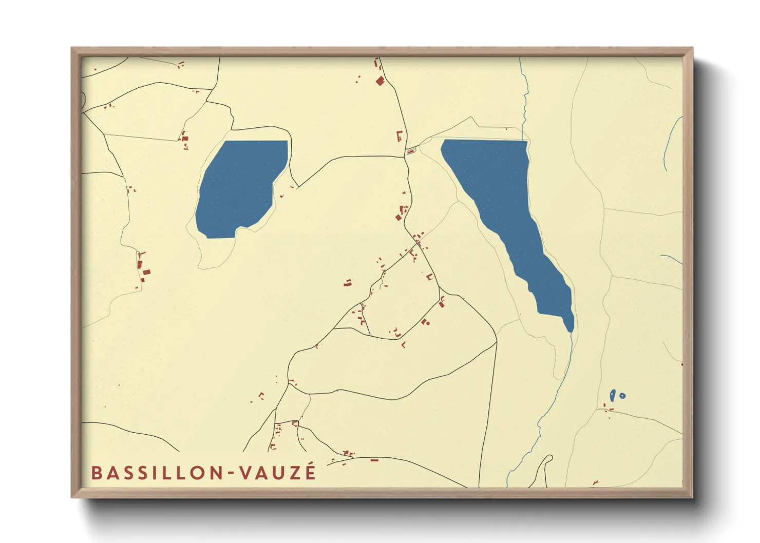 Une affiche de carte sur Bassillon-Vauzé