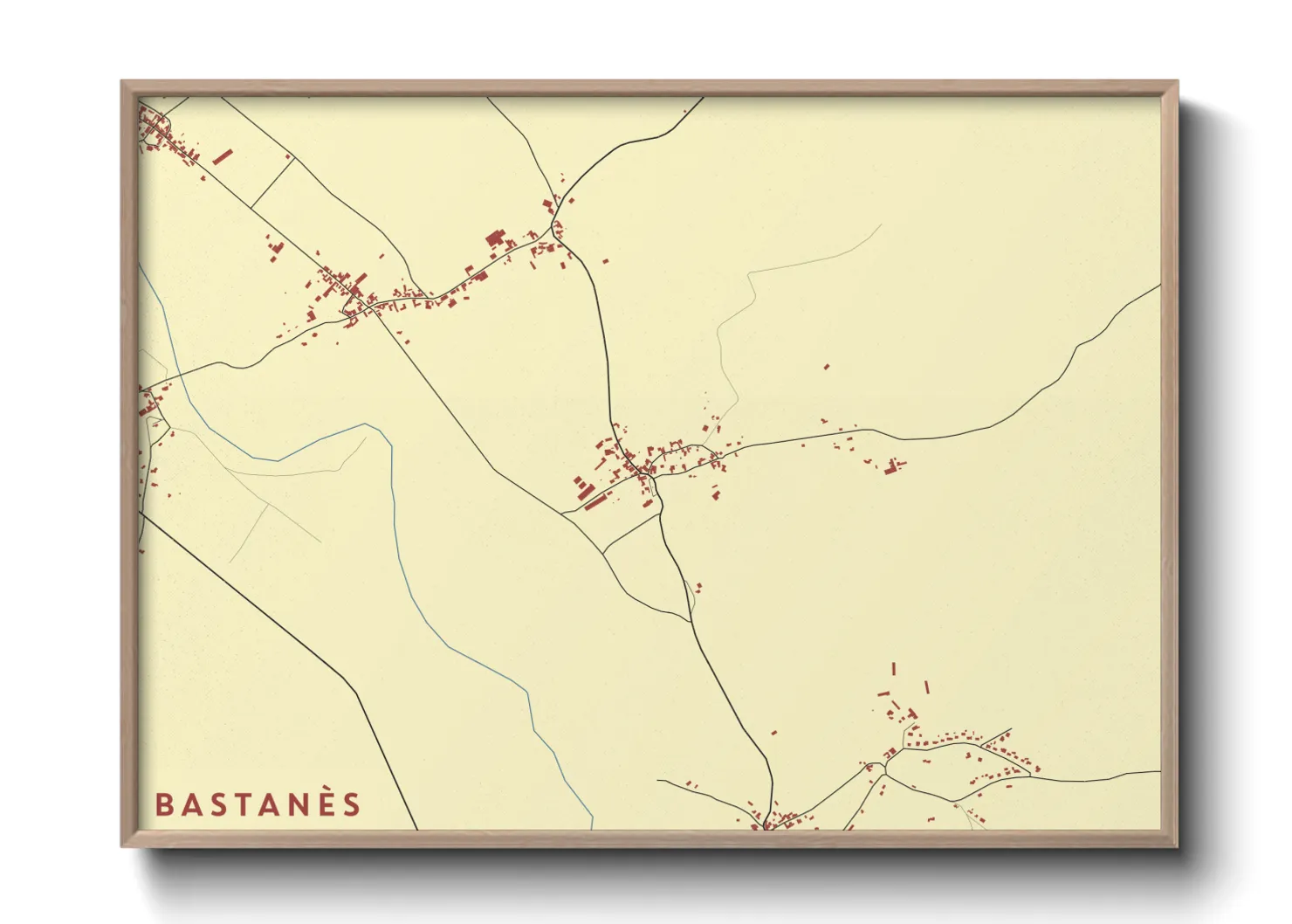 Une affiche de carte sur Bastanès