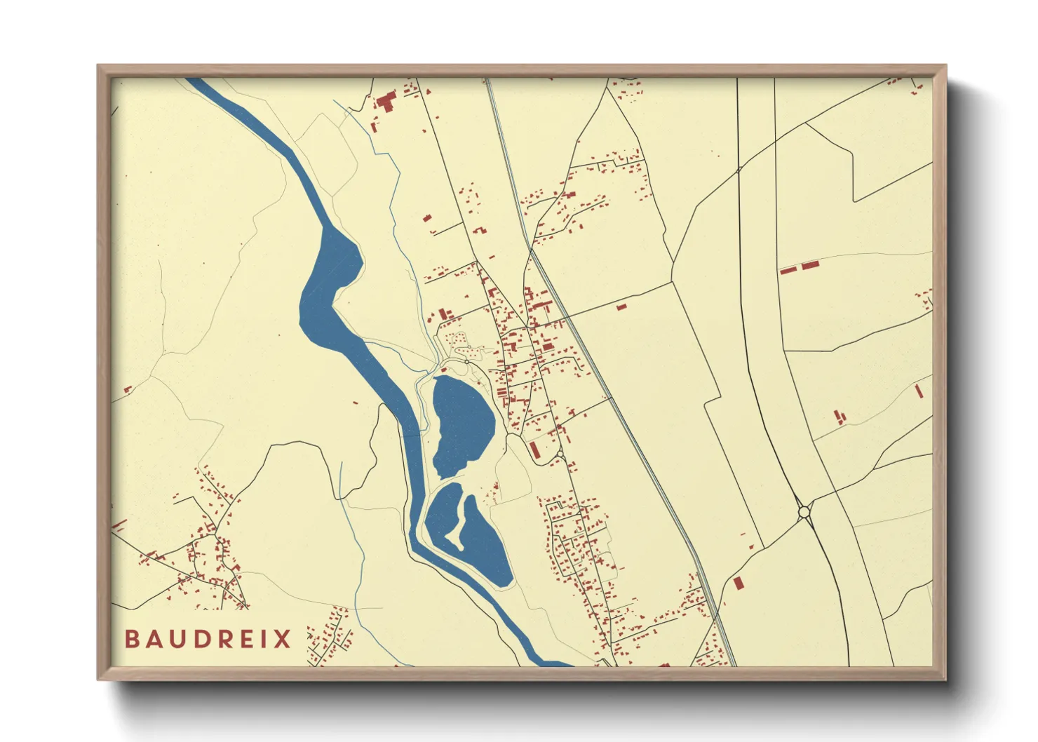 Une affiche de carte sur Baudreix