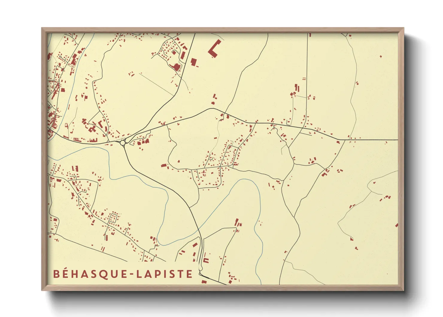 Une affiche de carte sur Béhasque-Lapiste