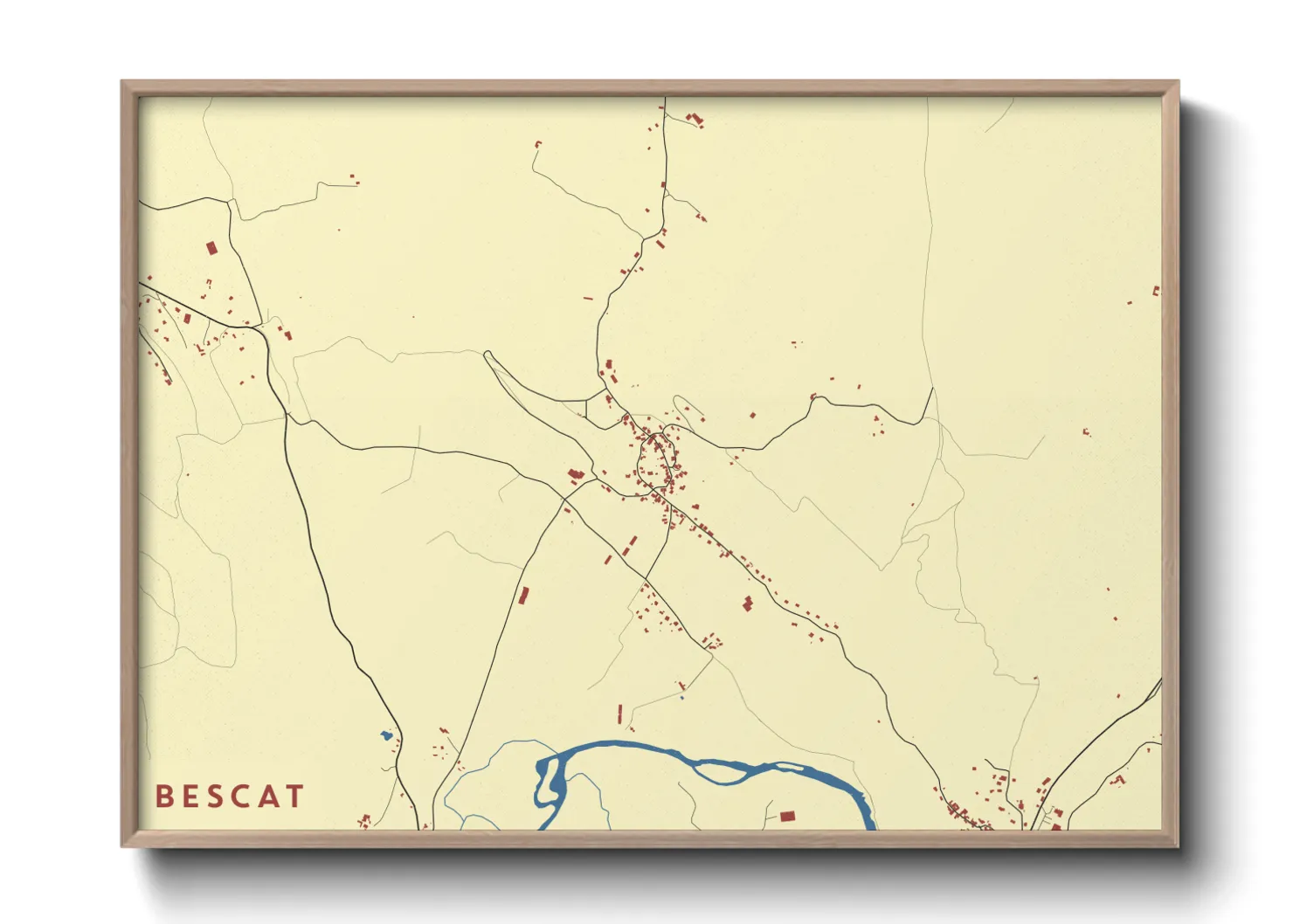 Une affiche de carte sur Bescat