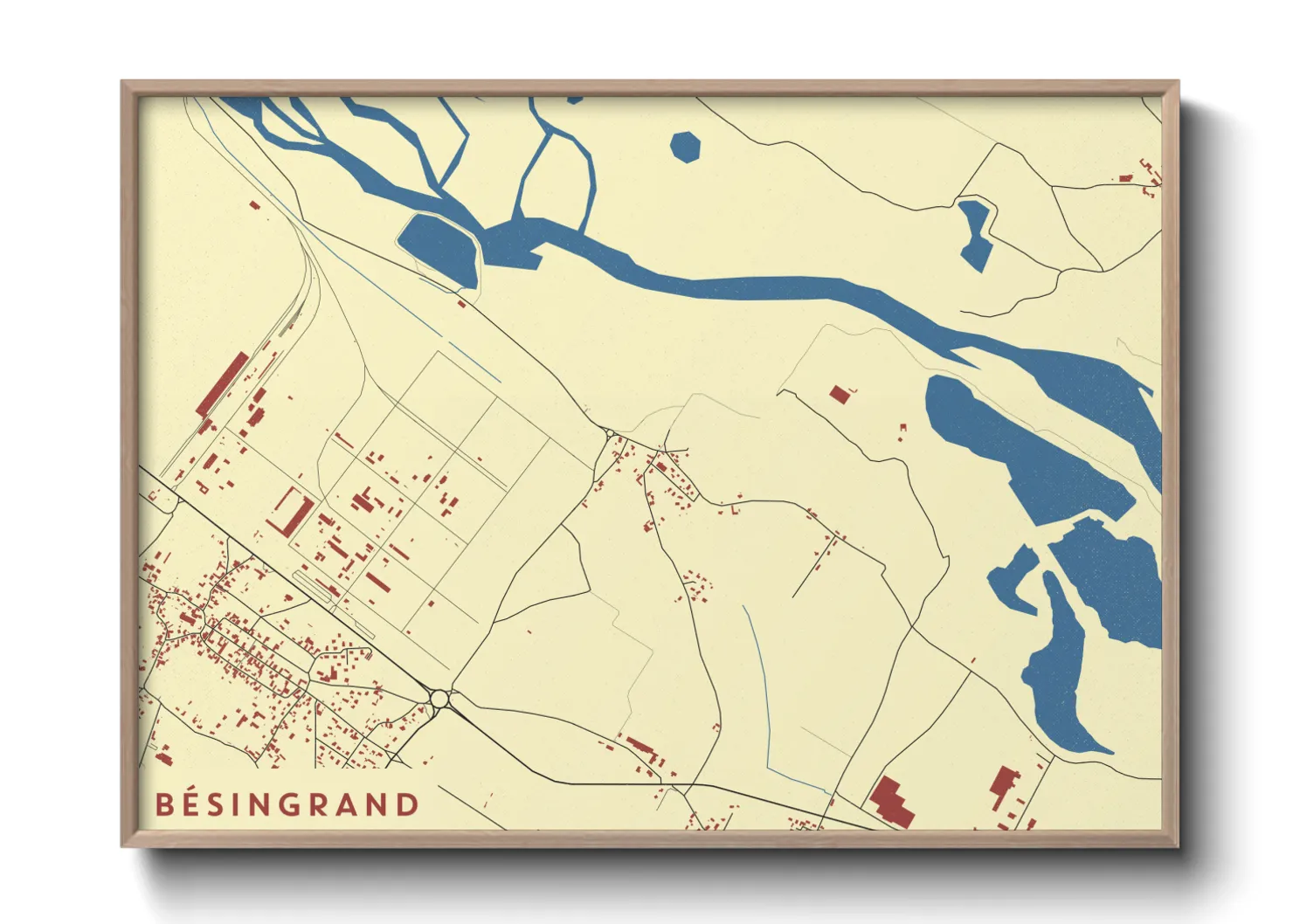 Une affiche de carte sur Bésingrand