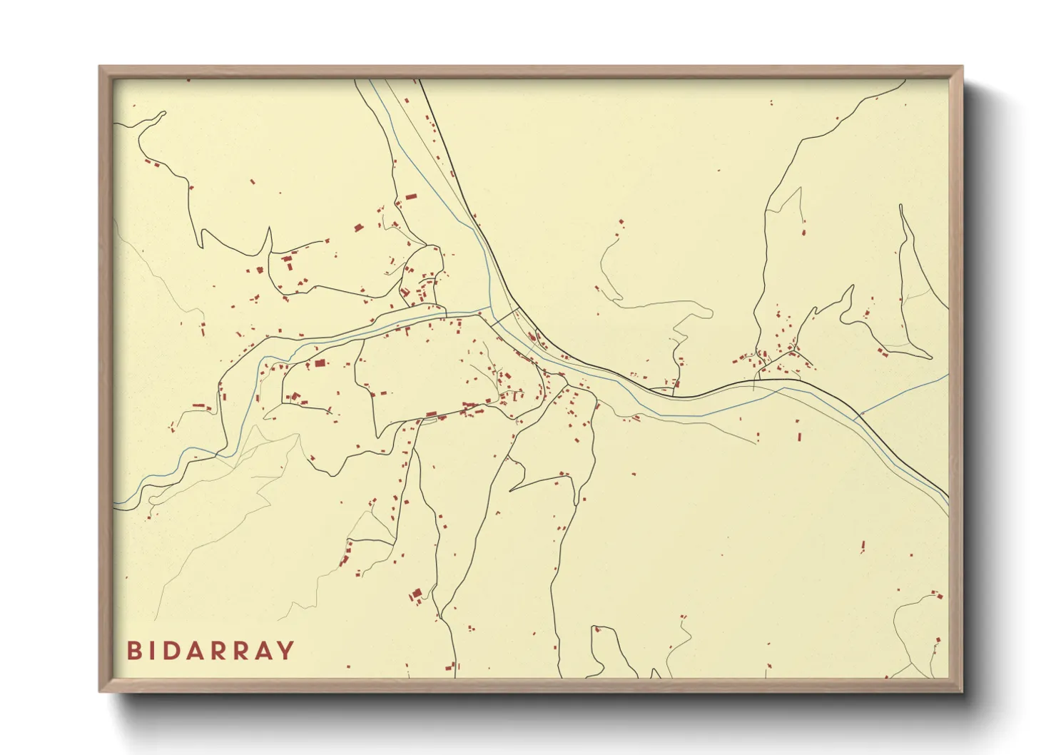 Une affiche de carte sur Bidarray