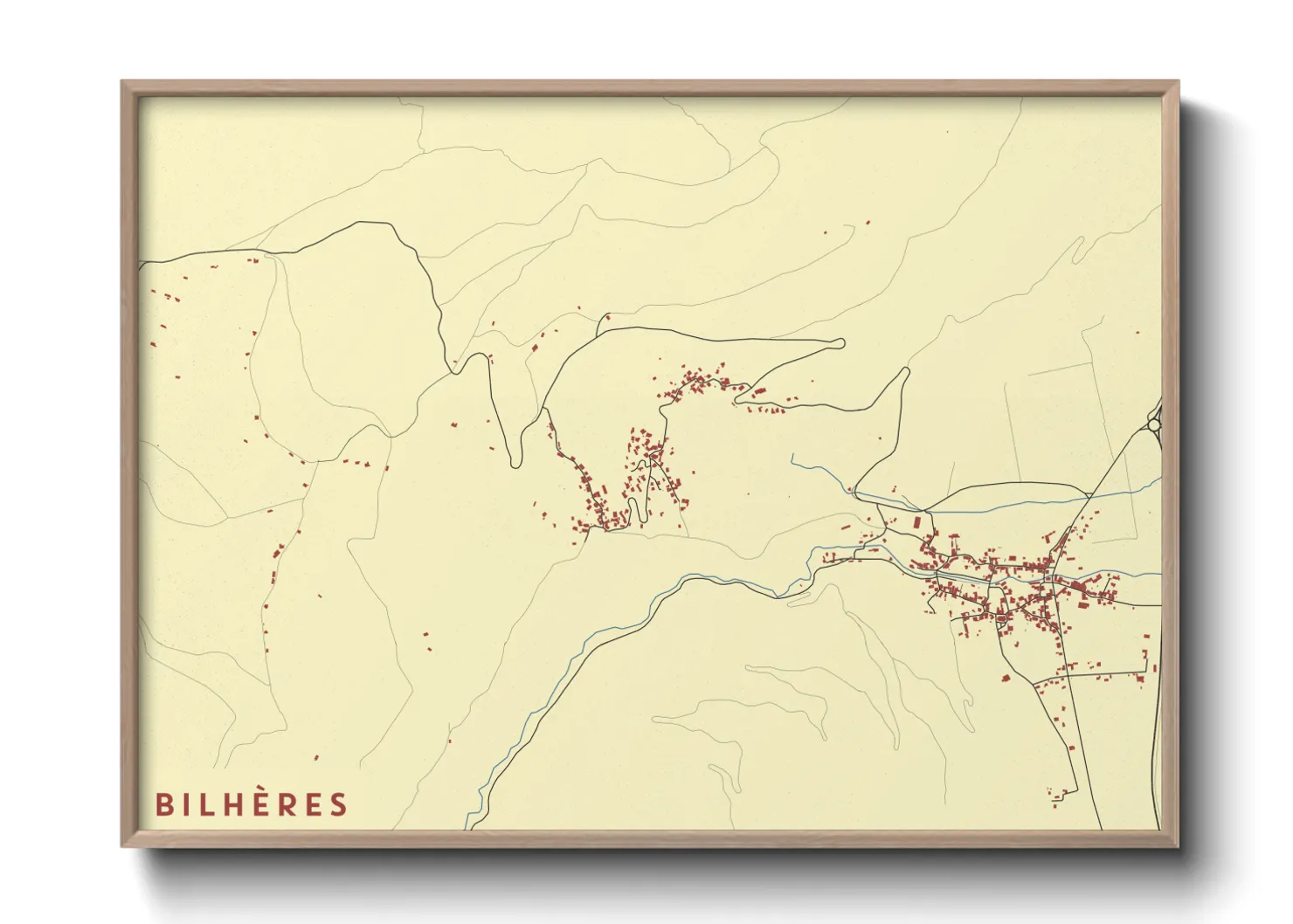 Une affiche de carte sur Bilhères