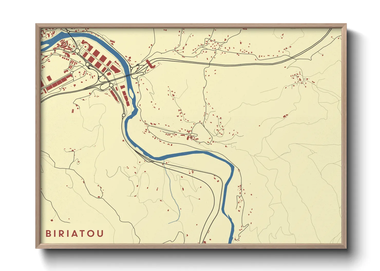 Une affiche de carte sur Biriatou