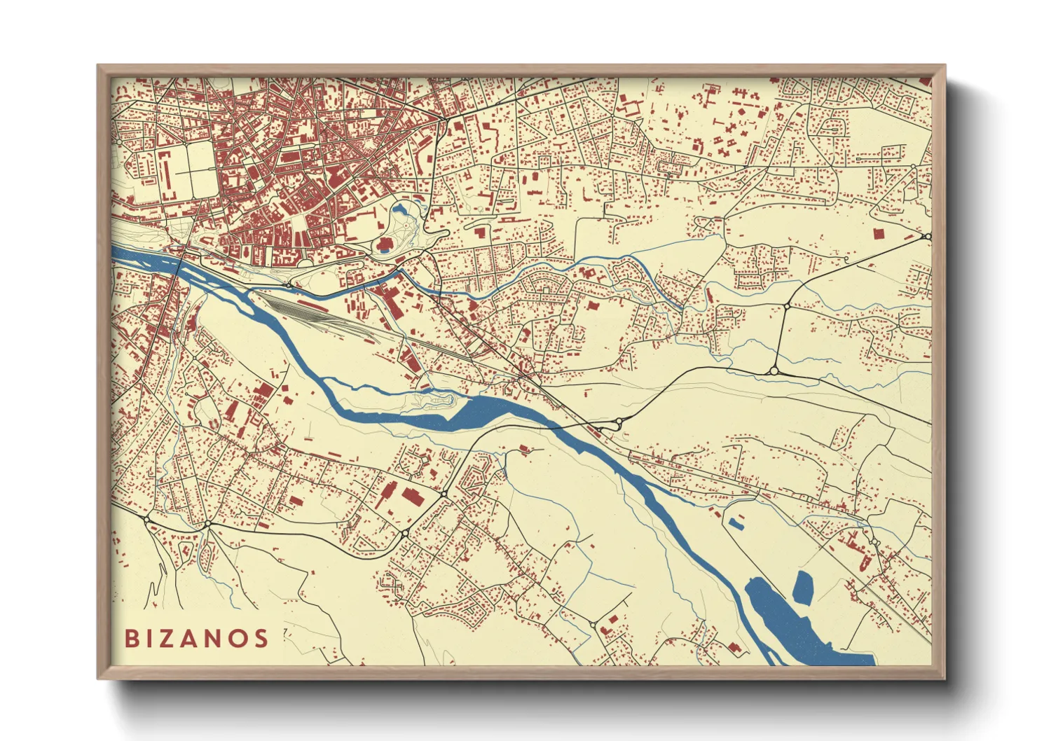 Une affiche de carte sur Bizanos