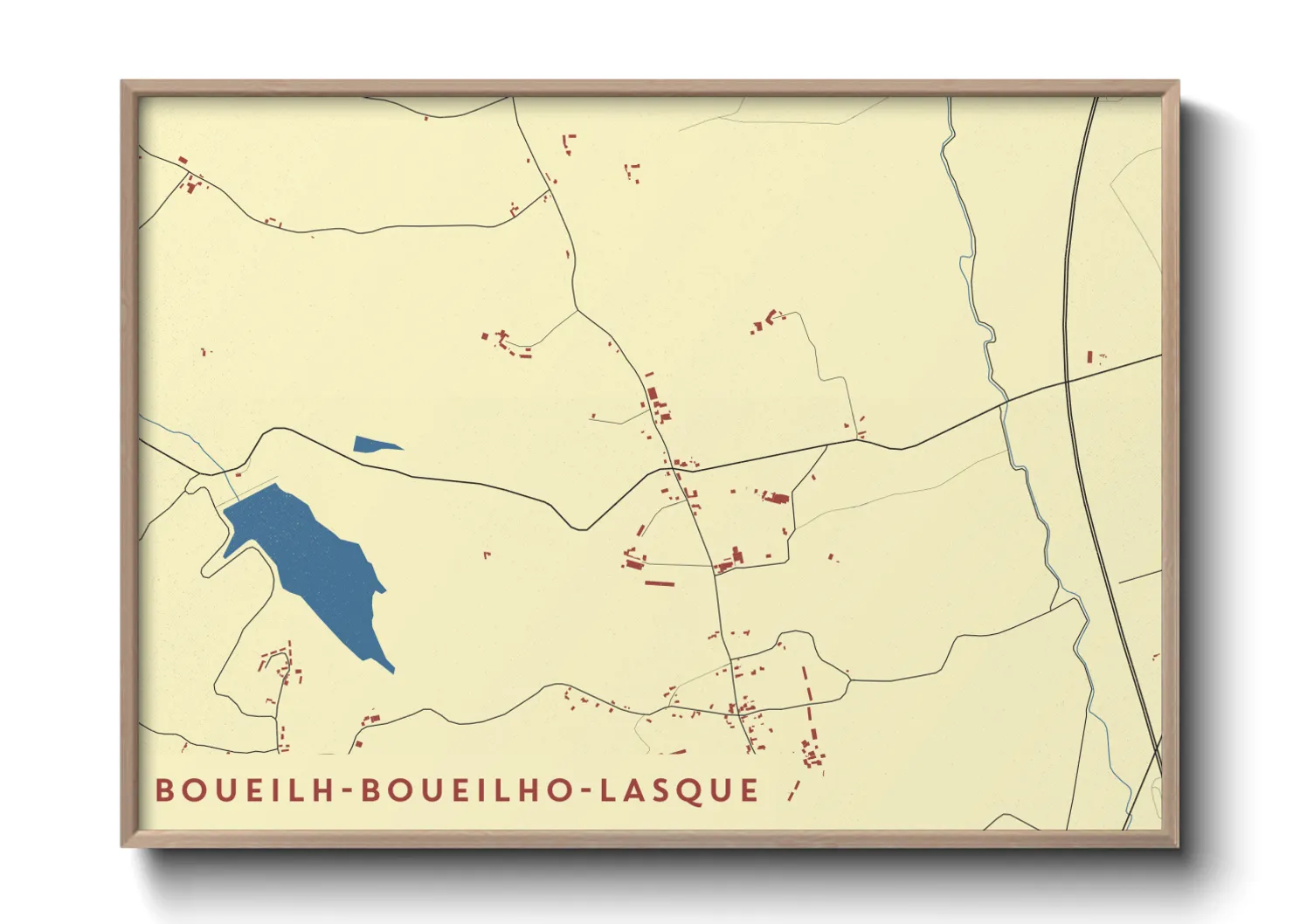 Une affiche de carte sur Boueilh-Boueilho-Lasque
