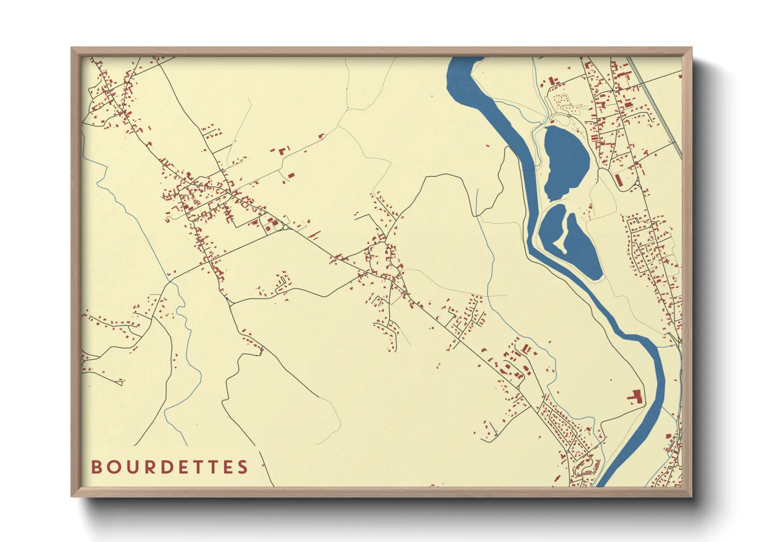 Une affiche de carte sur Bourdettes