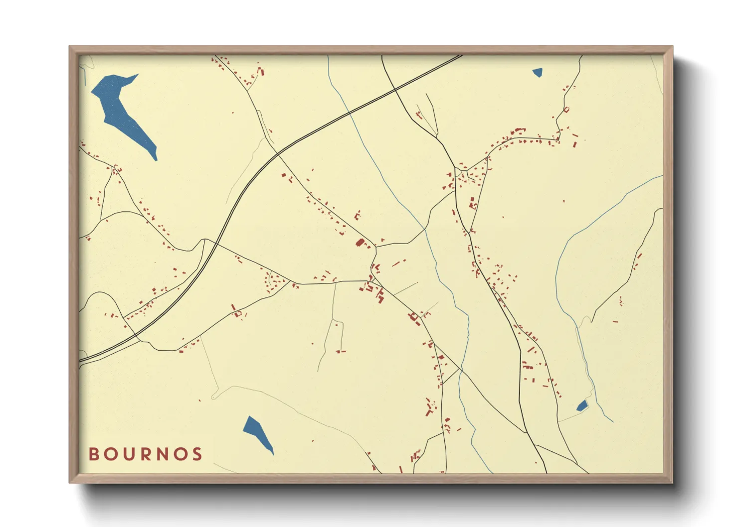 Une affiche de carte sur Bournos