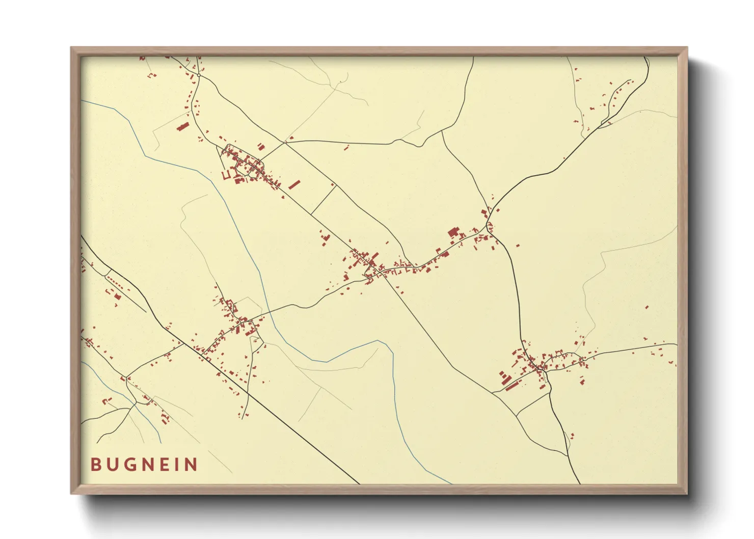 Une affiche de carte sur Bugnein