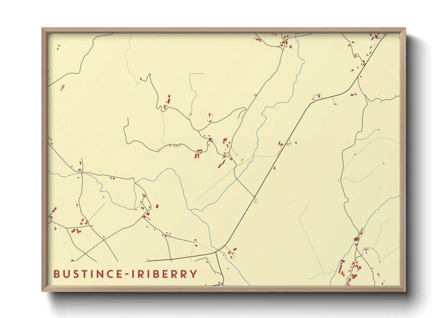 Une affiche de carte sur Bustince-Iriberry