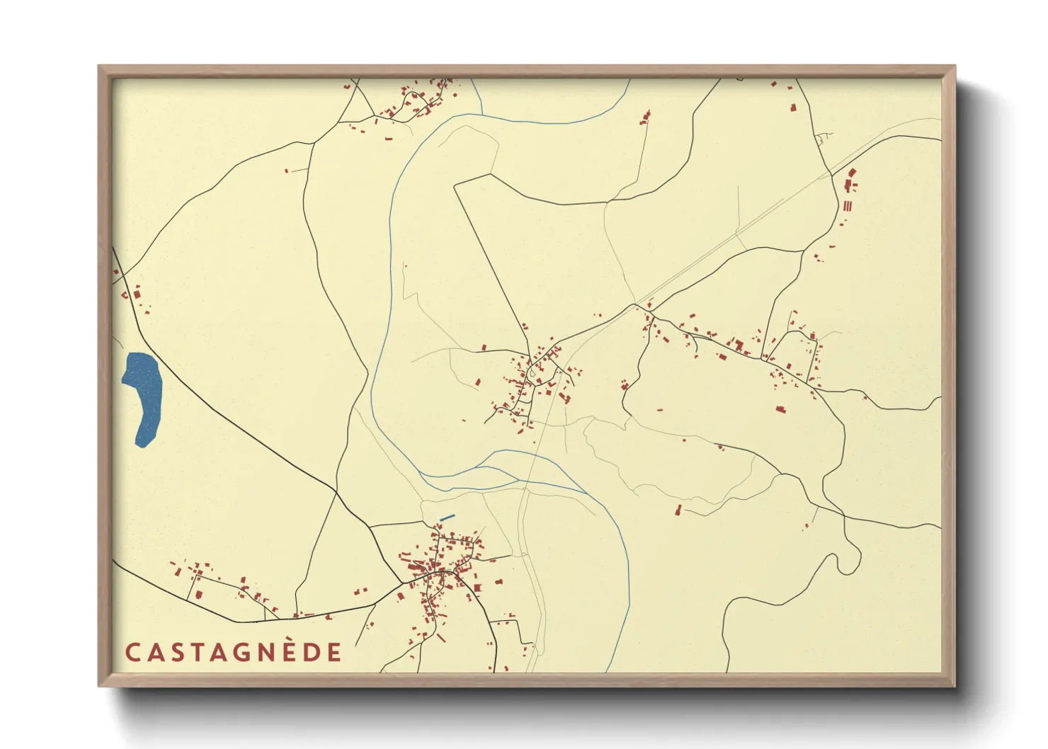 Une affiche de carte sur Castagnède