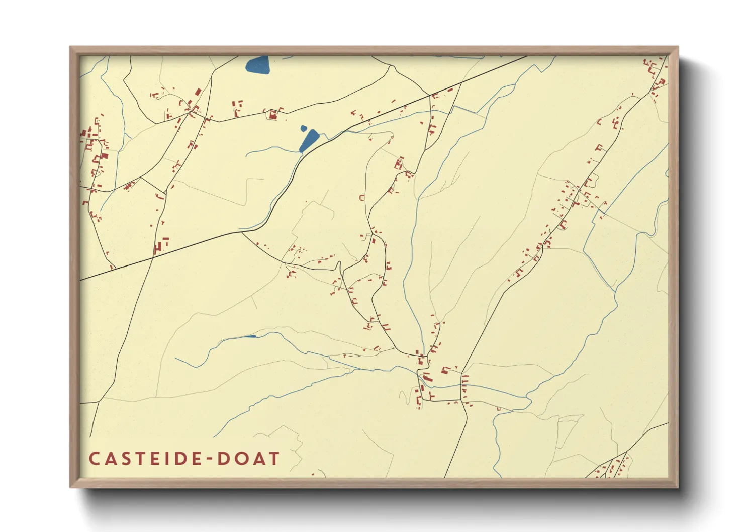Une affiche de carte sur Casteide-Doat