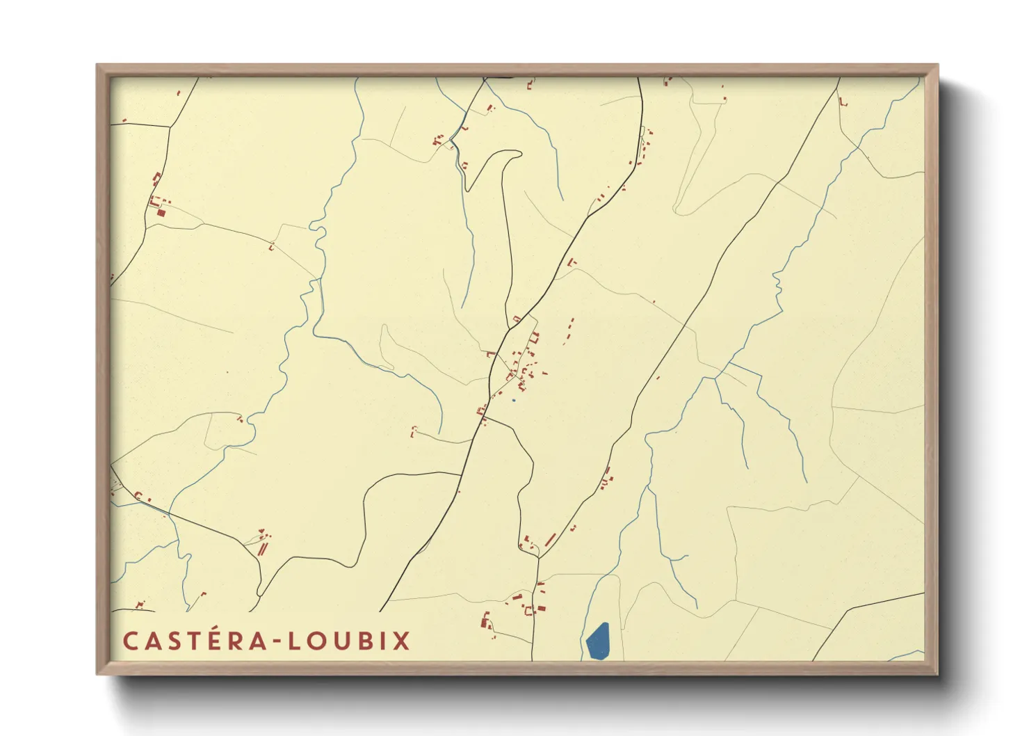 Une affiche de carte sur Castéra-Loubix