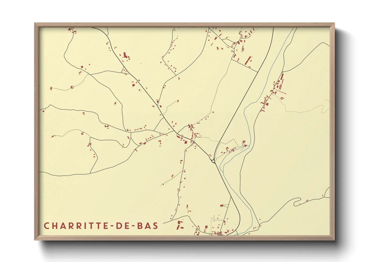 Une affiche de carte sur Charritte-de-Bas
