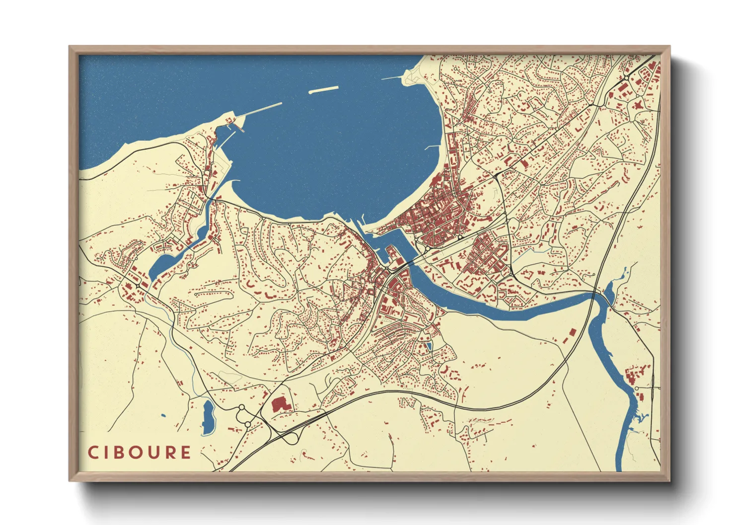 Une affiche de carte sur Ciboure