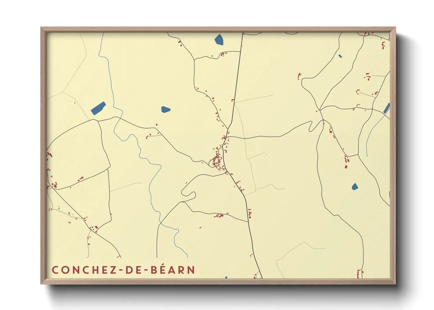 Une affiche de carte sur Conchez-de-Béarn
