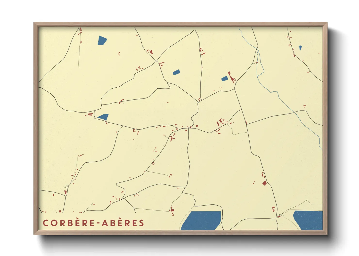 Une affiche de carte sur Corbère-Abères