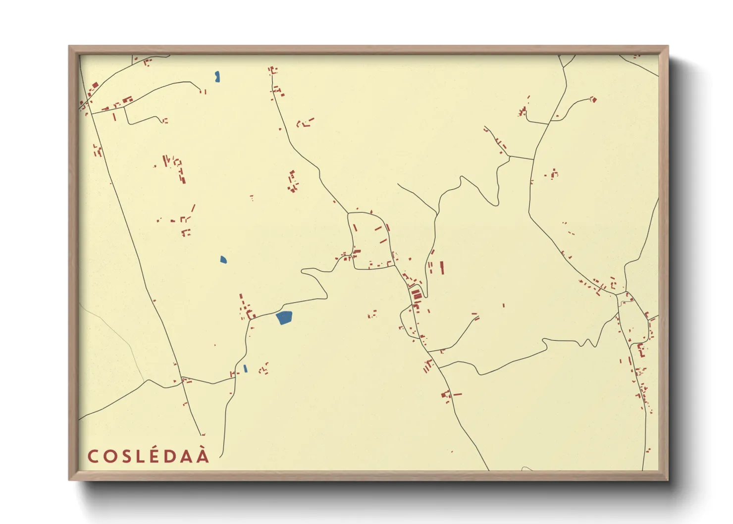 Une affiche de carte sur Coslédaà