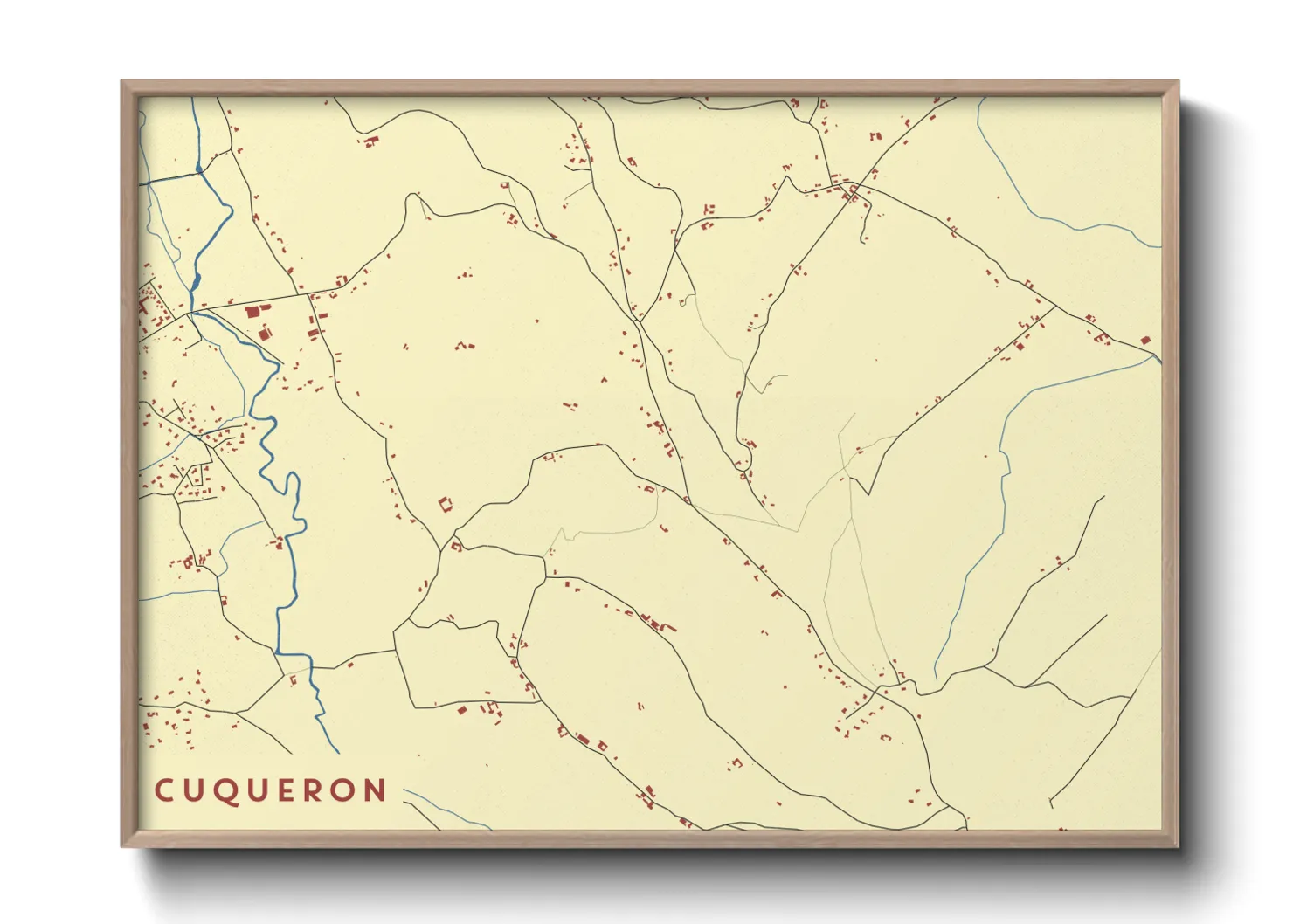 Une affiche de carte sur Cuqueron