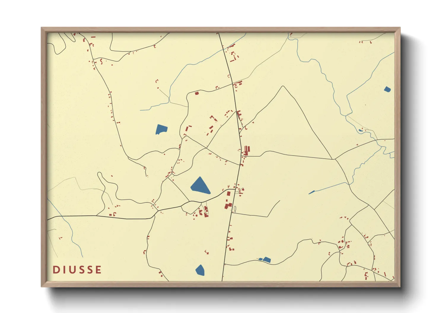 Une affiche de carte sur Diusse