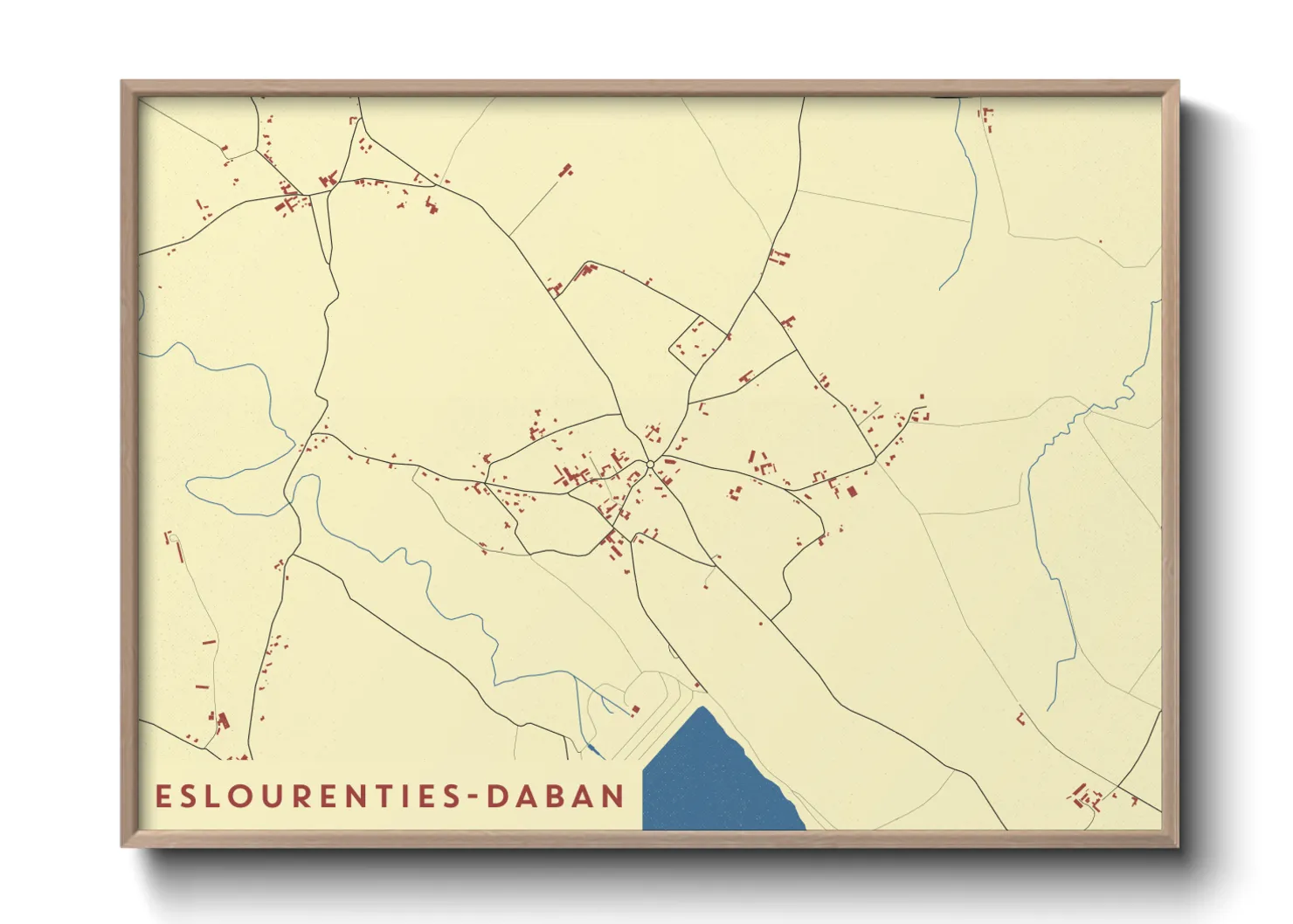 Une affiche de carte sur Eslourenties-Daban