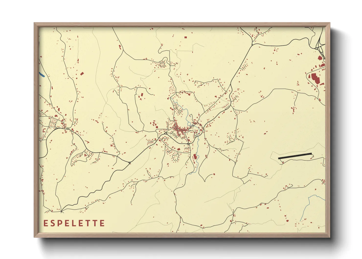 Une affiche de carte sur Espelette