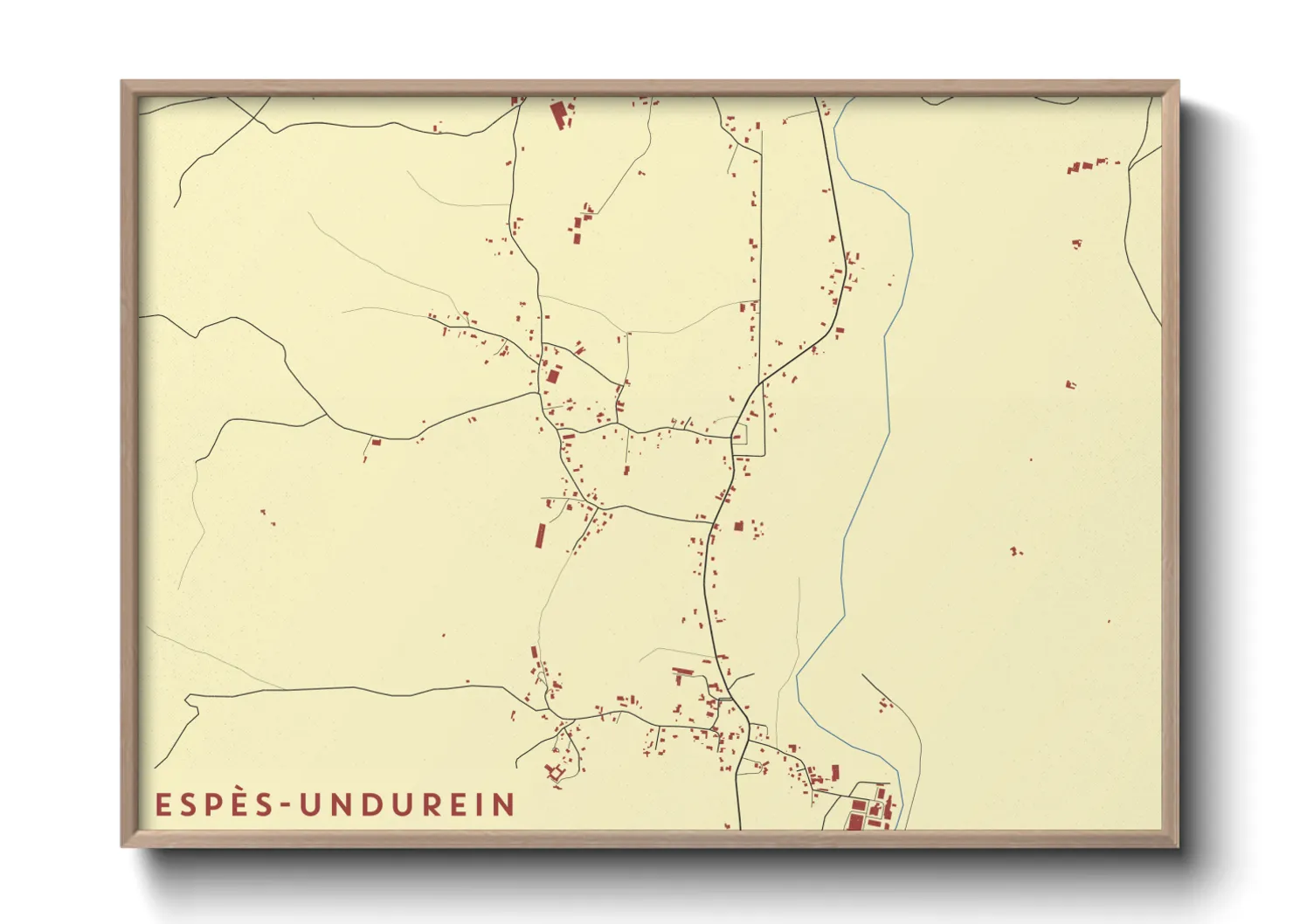 Une affiche de carte sur Espès-Undurein