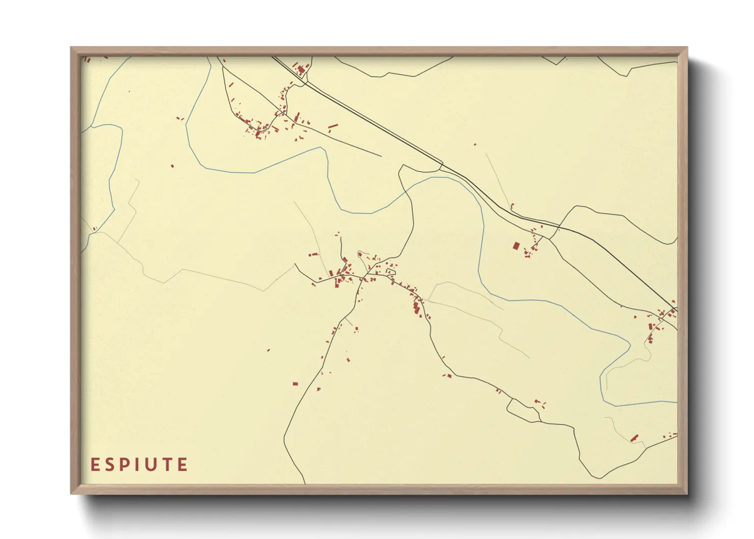 Une affiche de carte sur Espiute