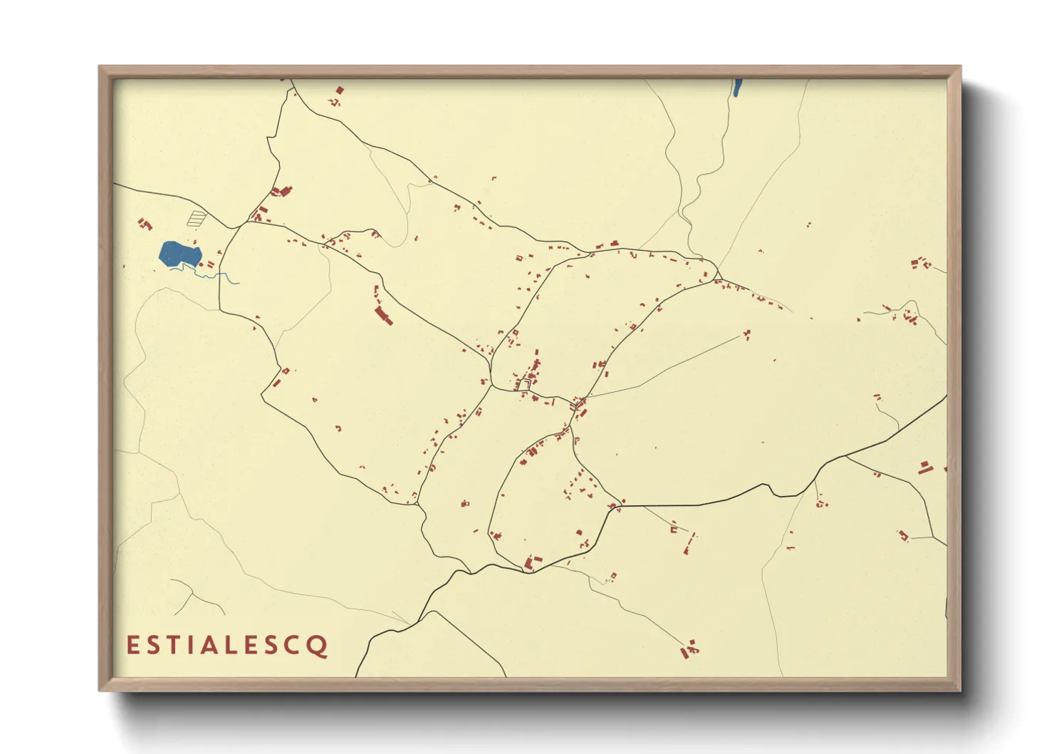 Une affiche de carte sur Estialescq