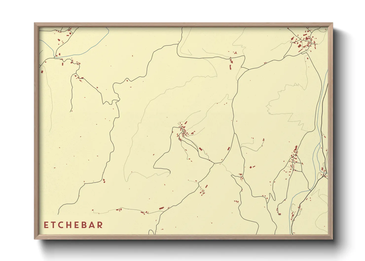 Une affiche de carte sur Etchebar