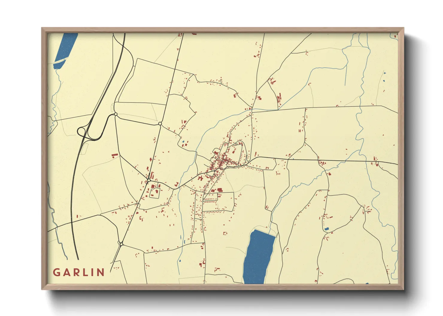 Une affiche de carte sur Garlin