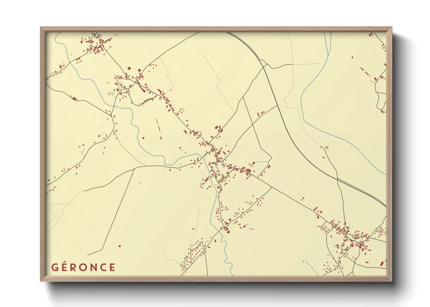 Une affiche de carte sur Géronce