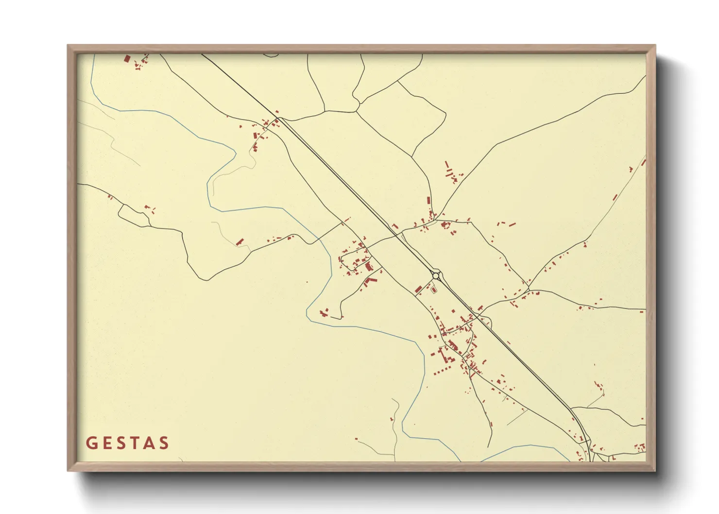 Une affiche de carte sur Gestas