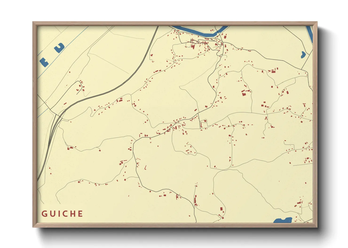 Une affiche de carte sur Guiche