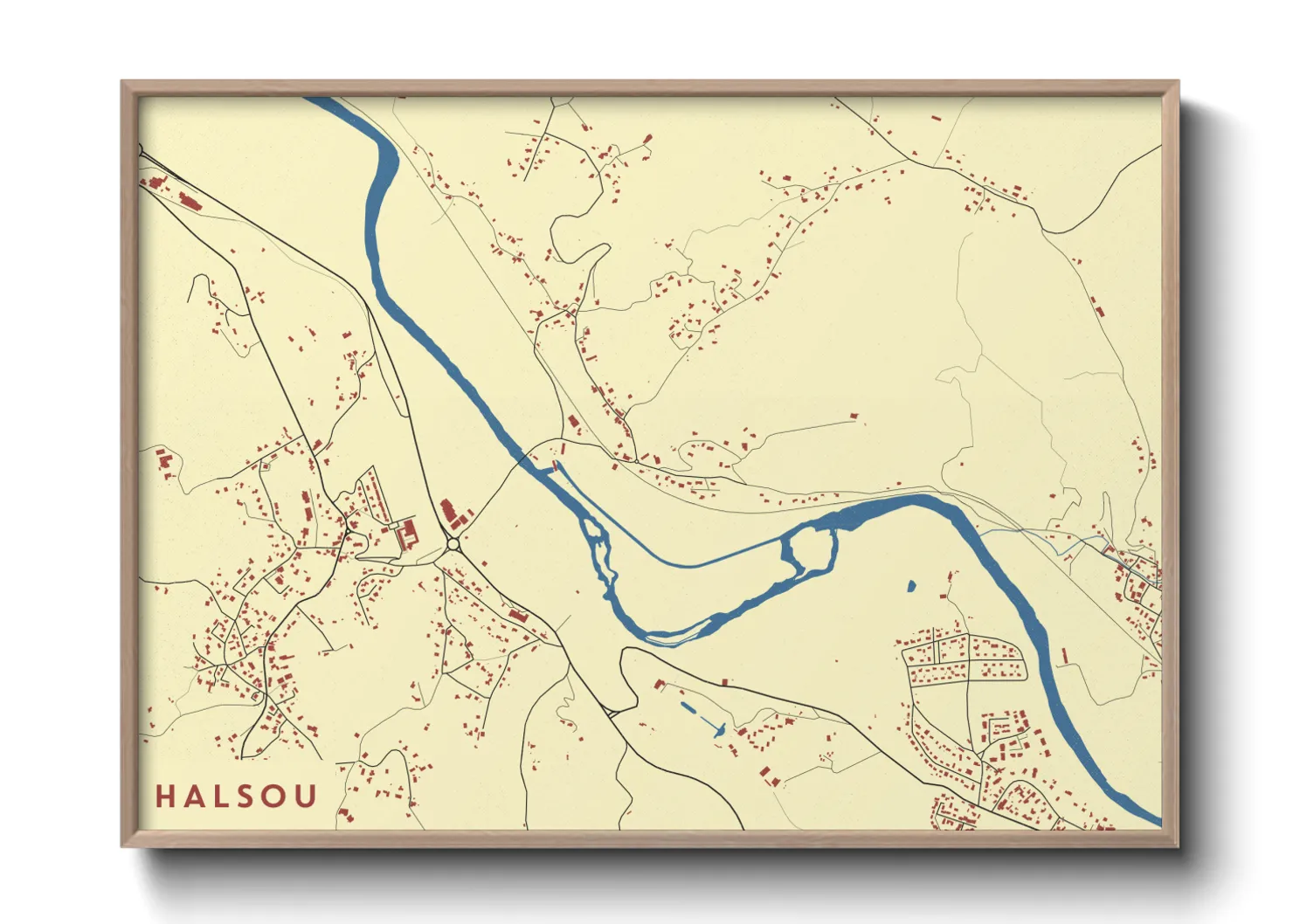 Une affiche de carte sur Halsou