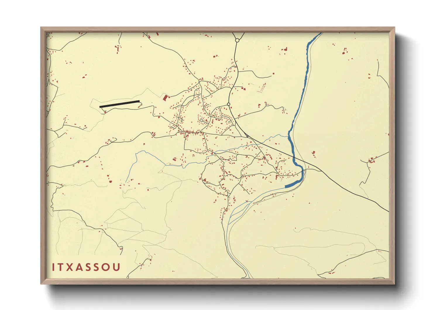 Une affiche de carte sur Itxassou