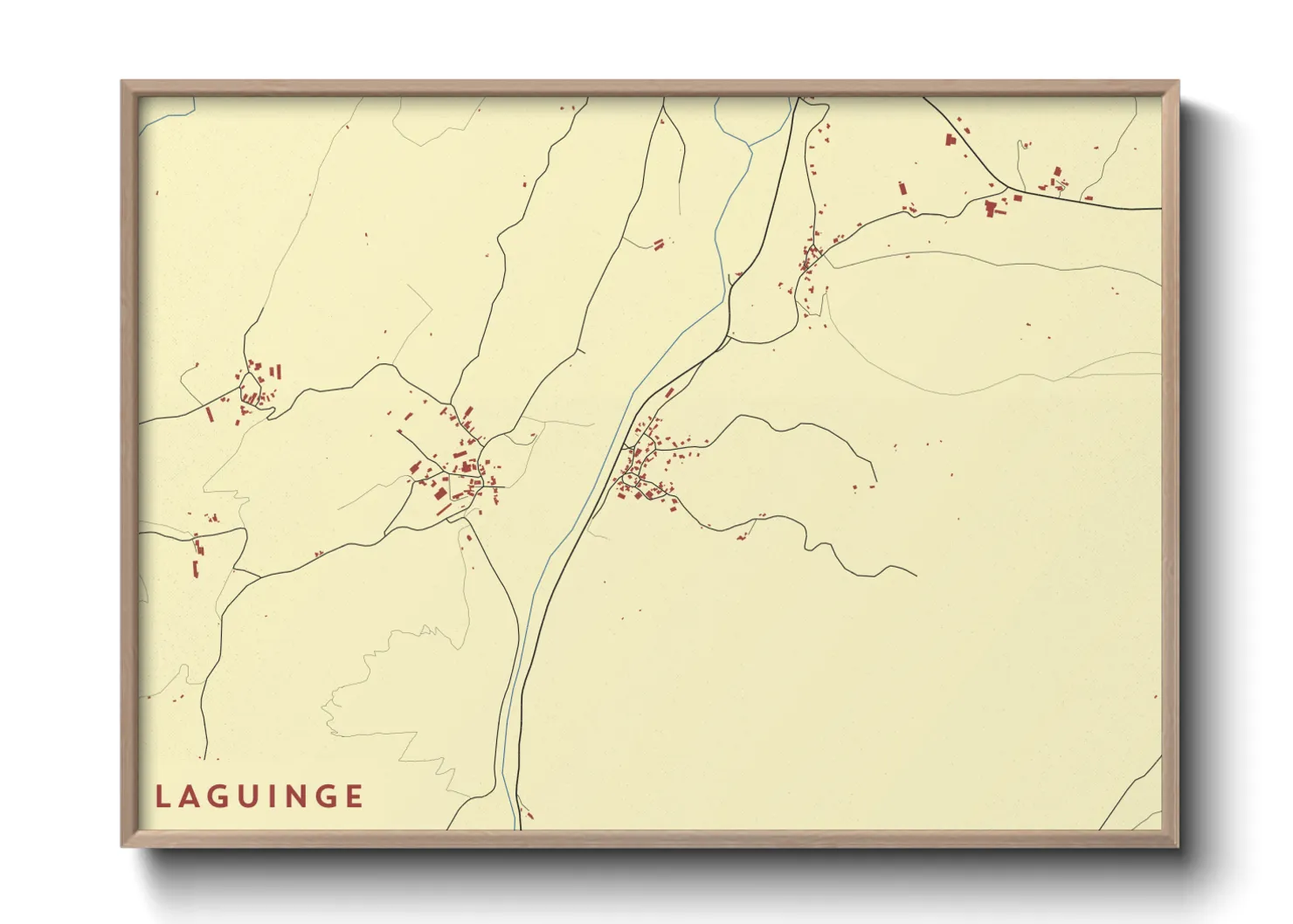 Une affiche de carte sur Laguinge