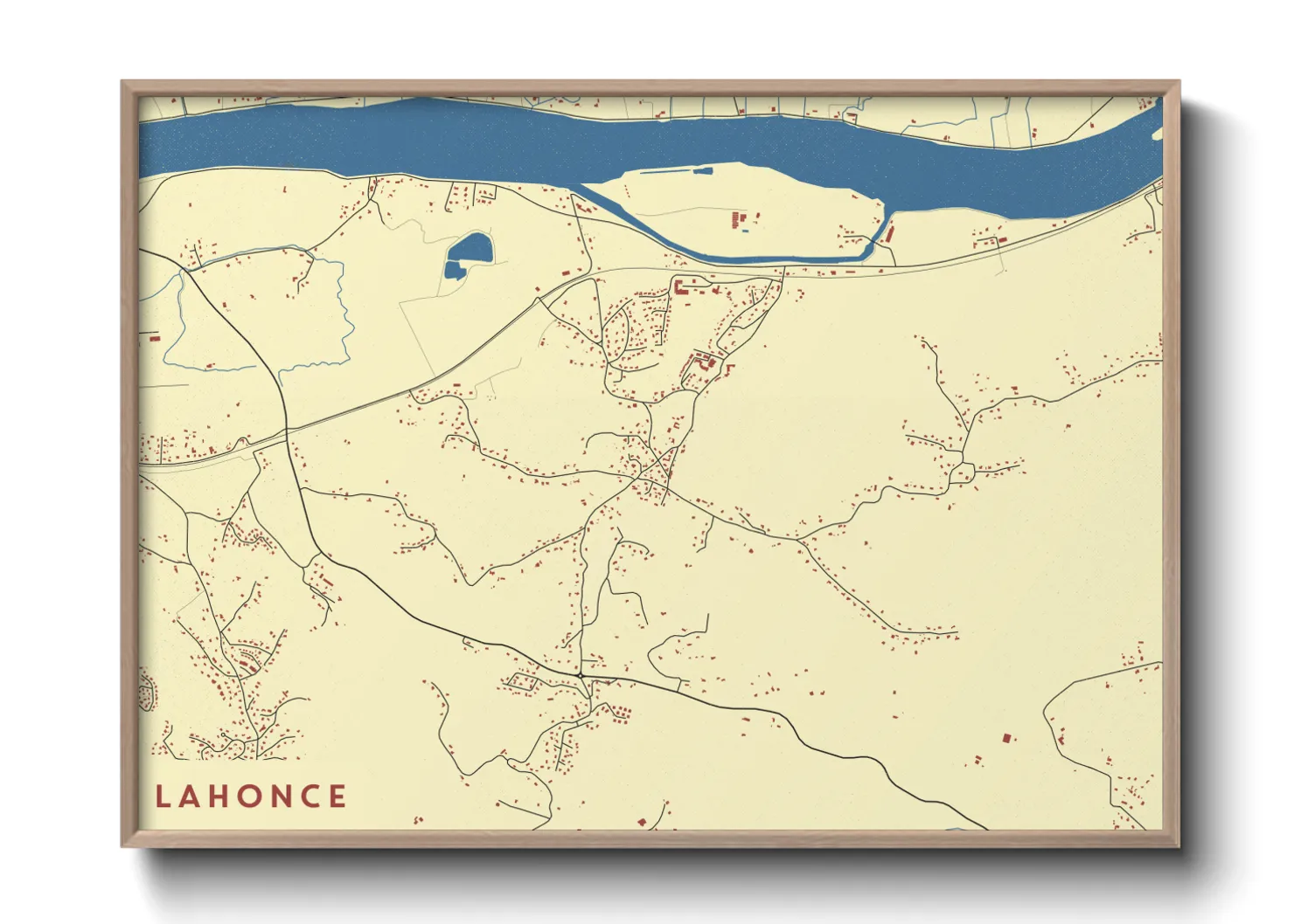 Une affiche de carte sur Lahonce