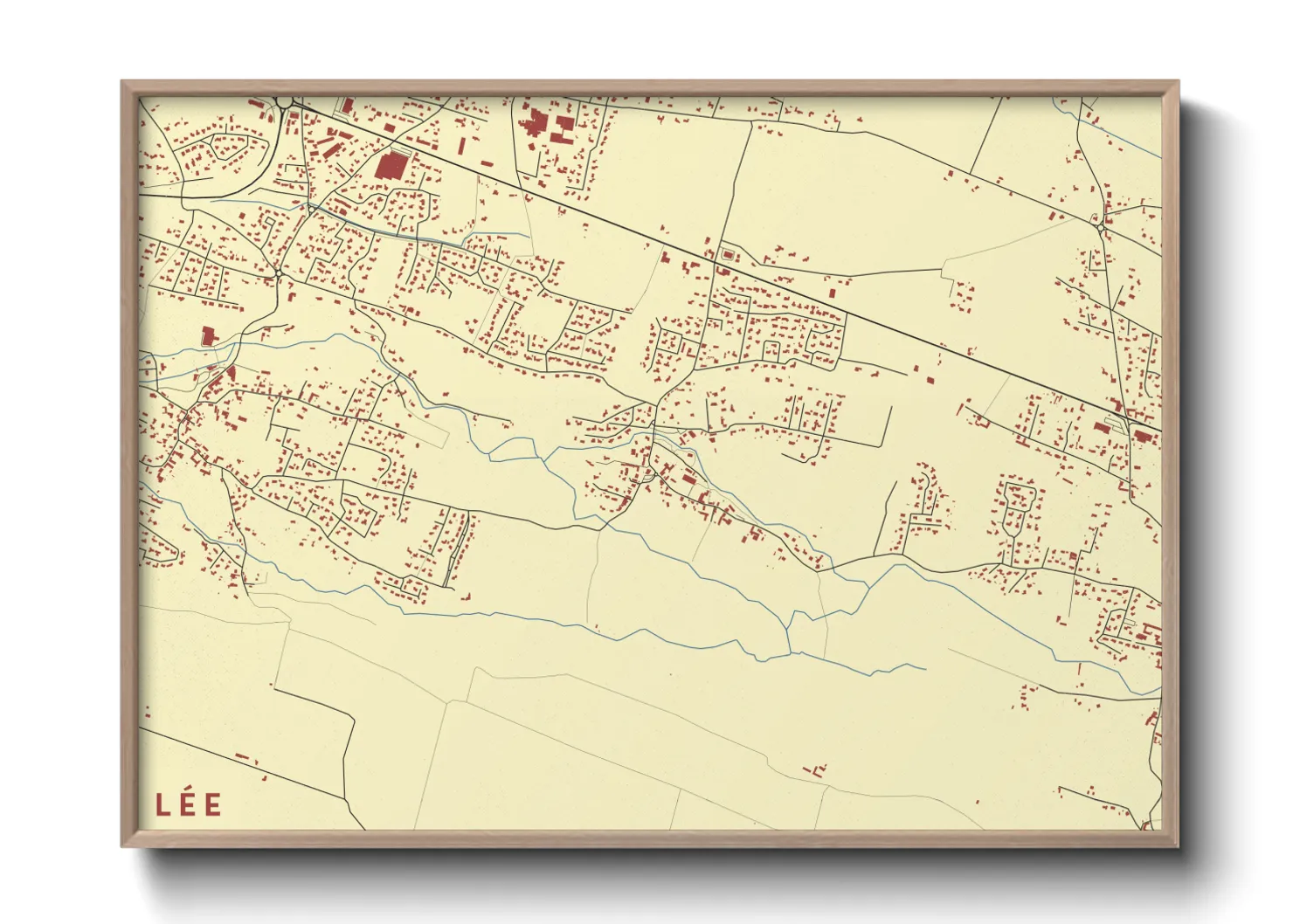 Une affiche de carte sur Lée