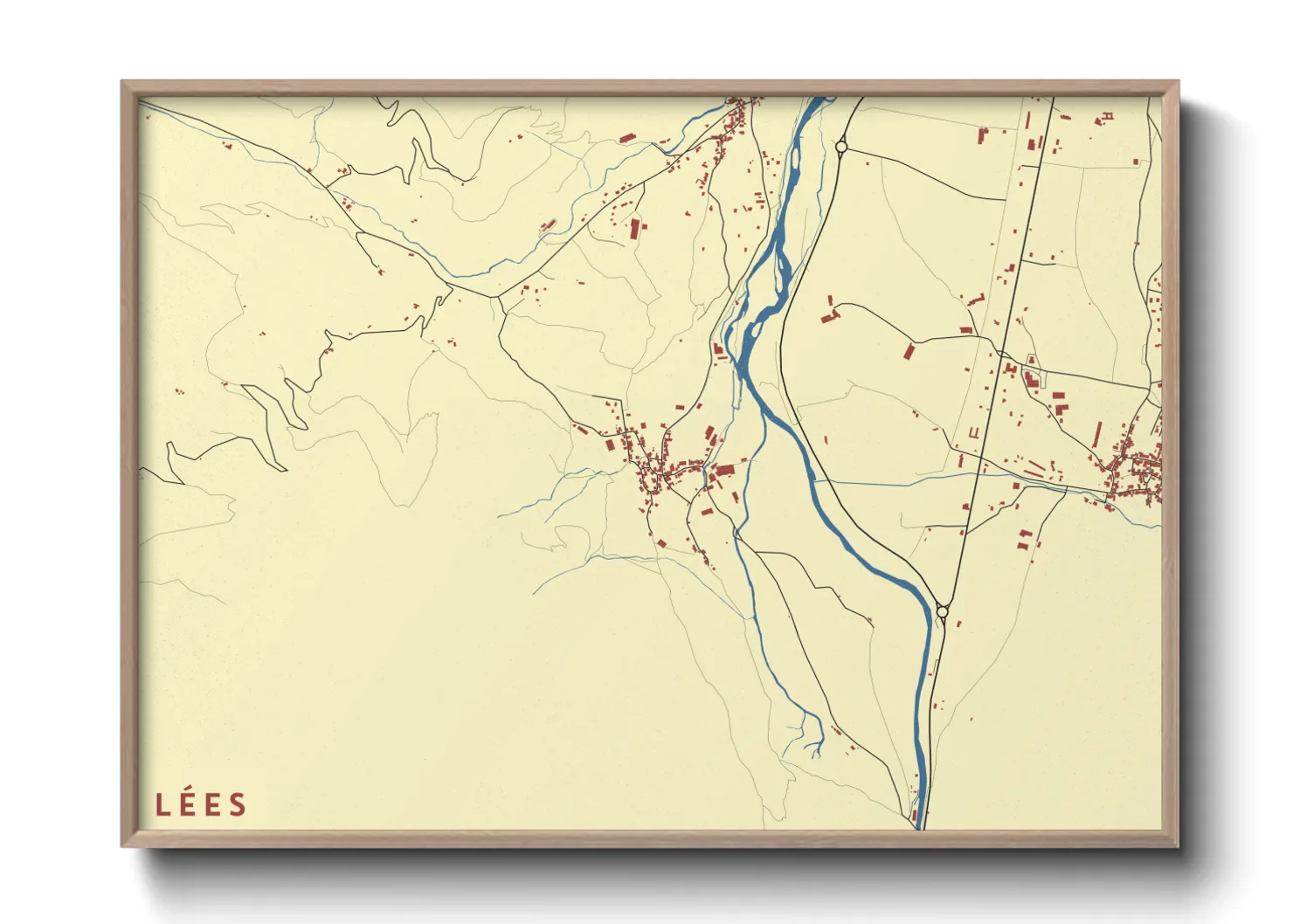 Une affiche de carte sur Lées