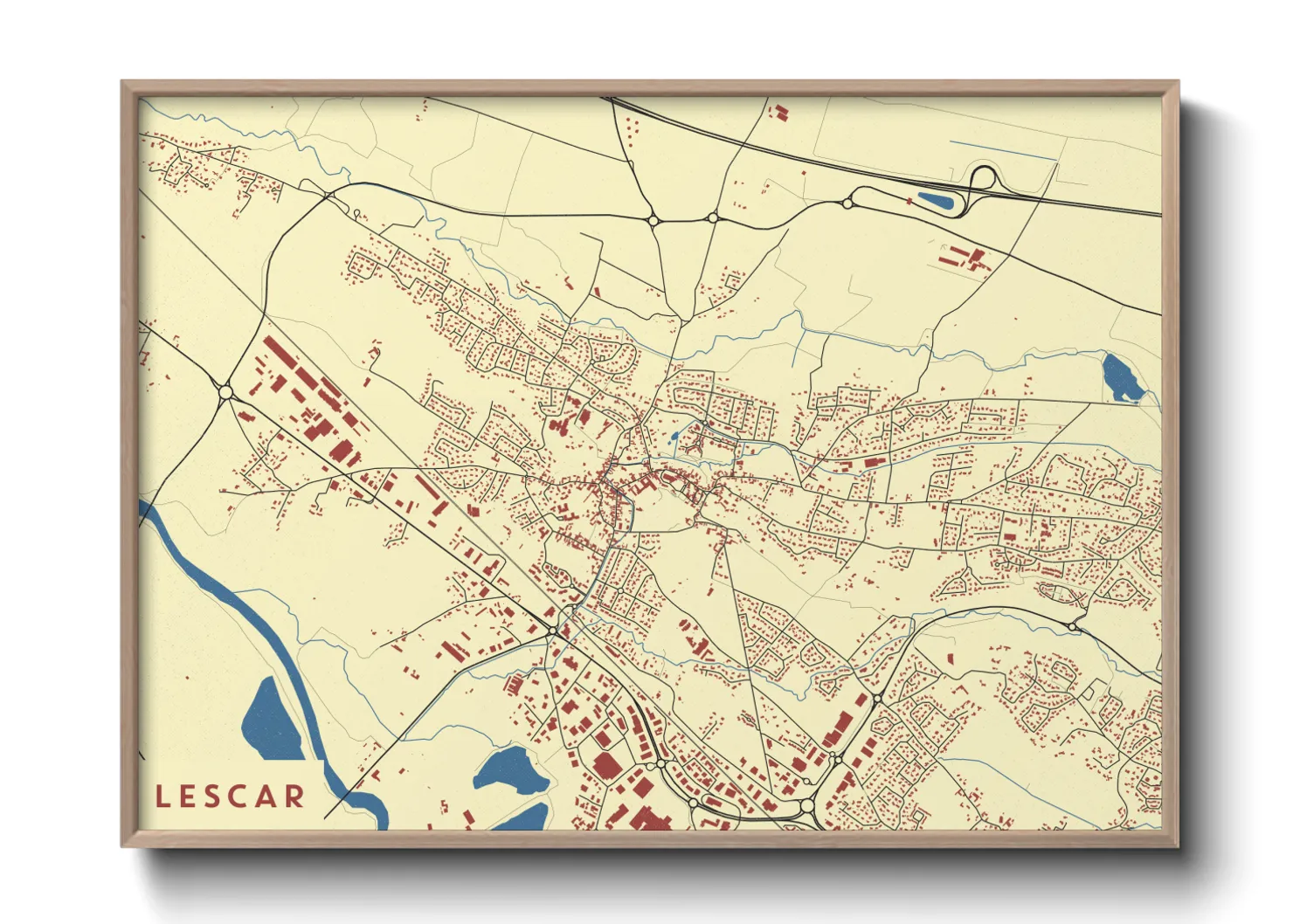 Une affiche de carte sur Lescar