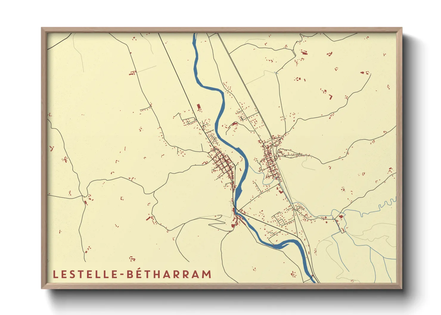 Une affiche de carte sur Lestelle-Bétharram