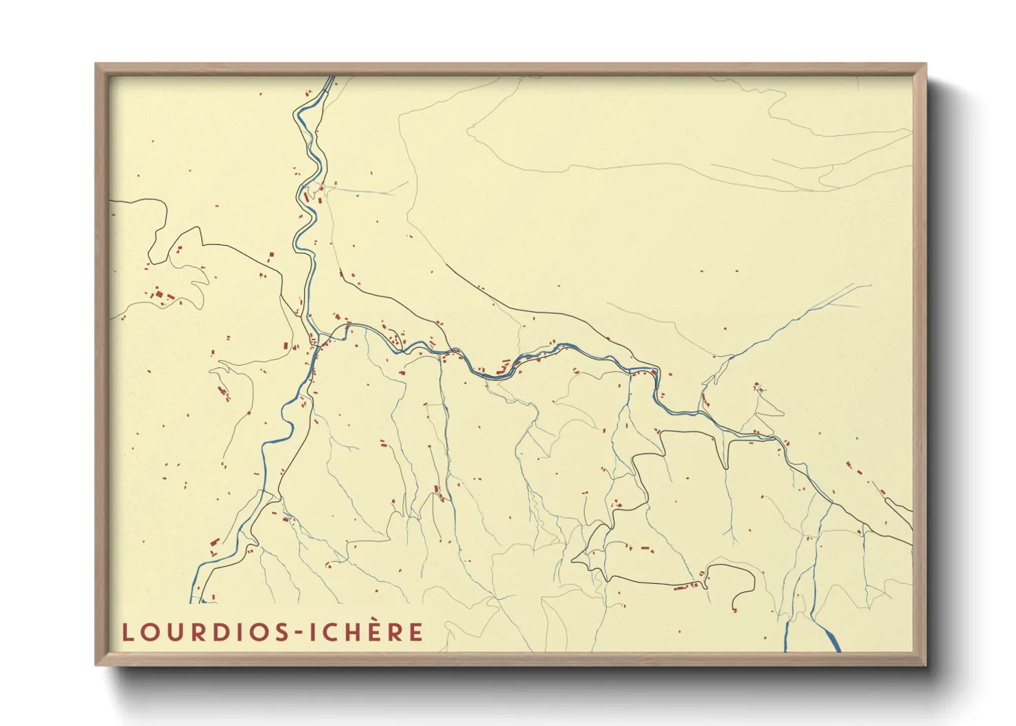 Une affiche de carte sur Lourdios-Ichère